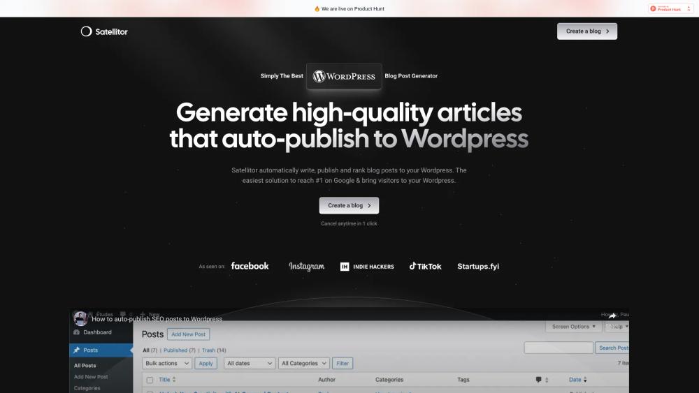 image for Satellitor for Wordpress