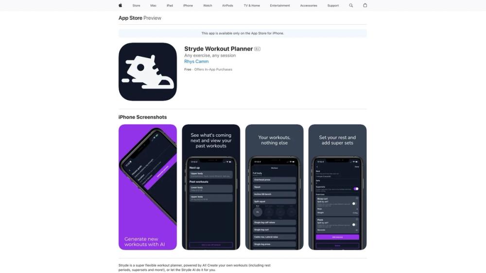image for Stryde AI Workout Generator