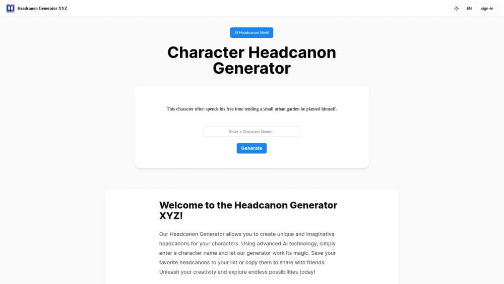 image for Headcanon Generator XYZ