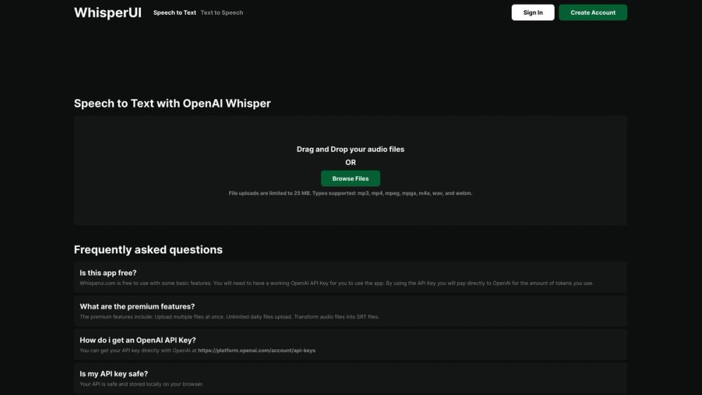 image for WhisperUI - Text to Speech