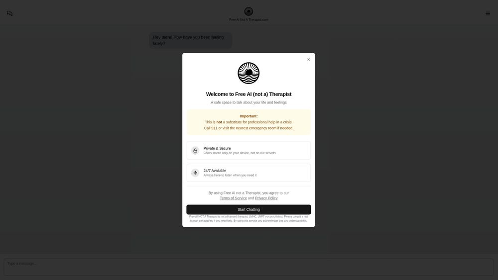 image for Free AI (not a) Therapist
