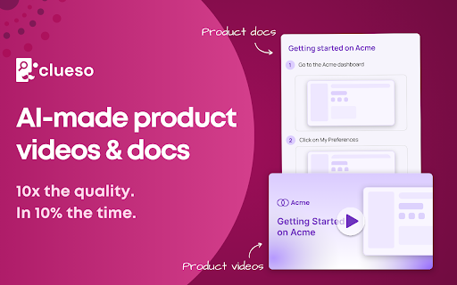 image for Clueso: Create studio-style screen recordings and step-by-step guides.