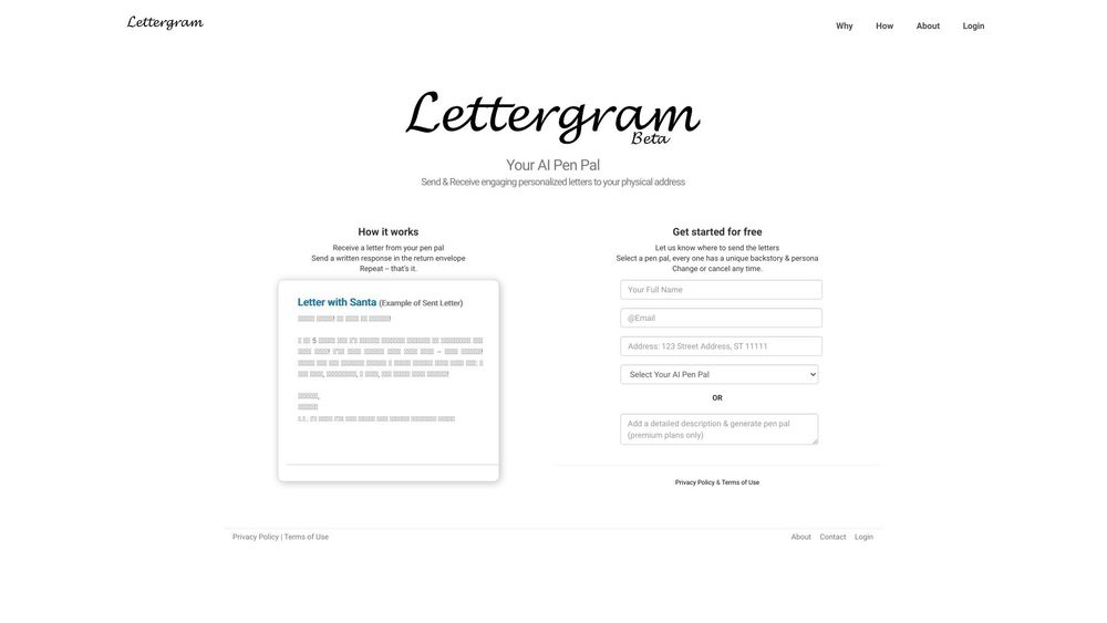 image for Lettergram - Your AI PenPal