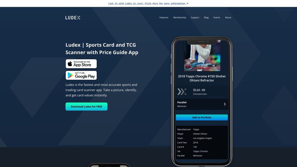 image for Ludex | Sports Card and TCG Scanner with Price Guide App