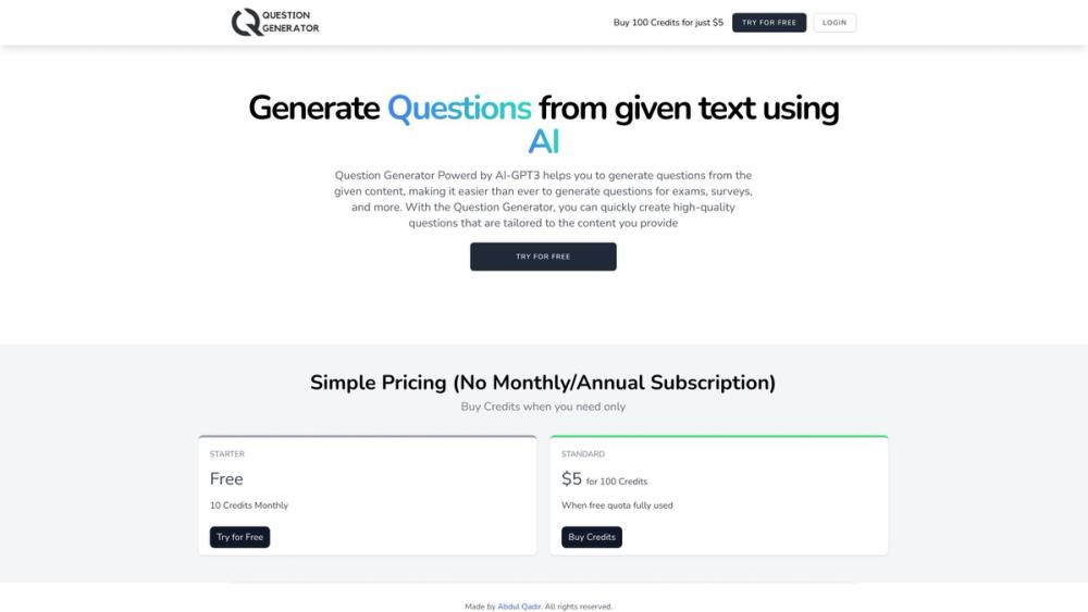 image for Question Generator