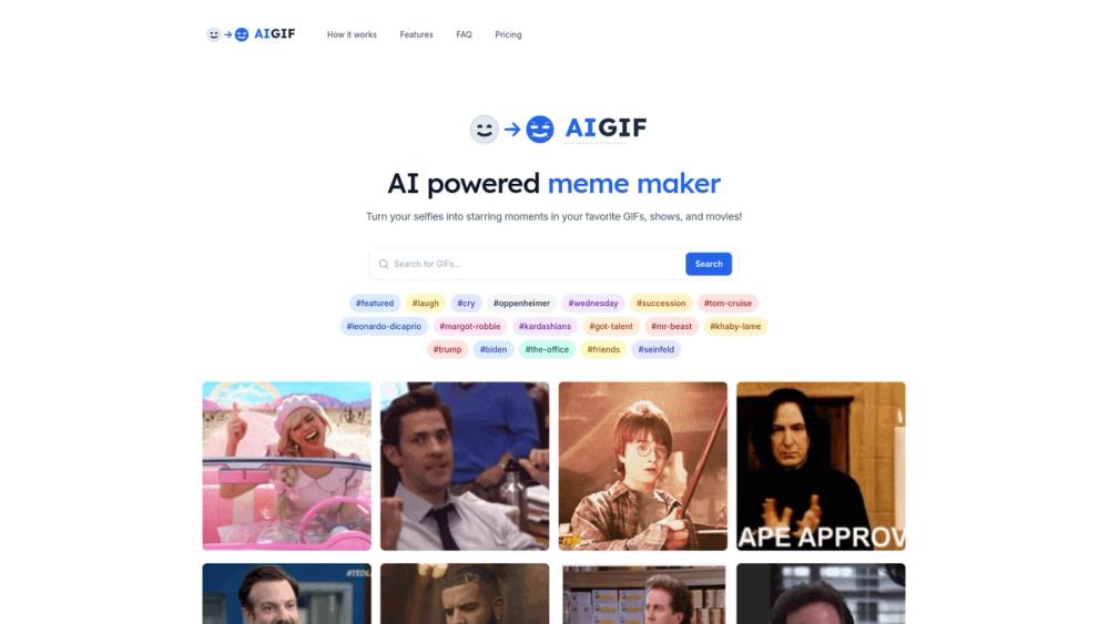 image for aigif -  AI powered meme maker