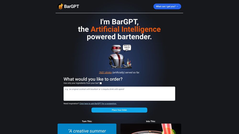 image for BarGPT AI-Powered Bartender