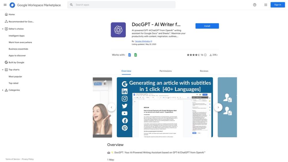 image for DocGPT AI Writer for Docs