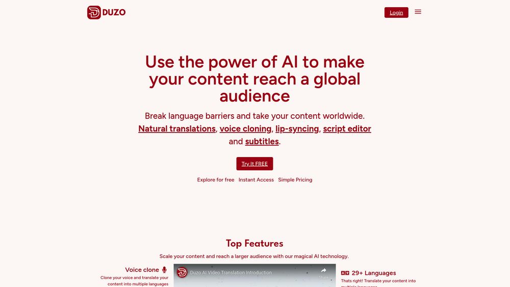 image for Duzo AI Video Translations