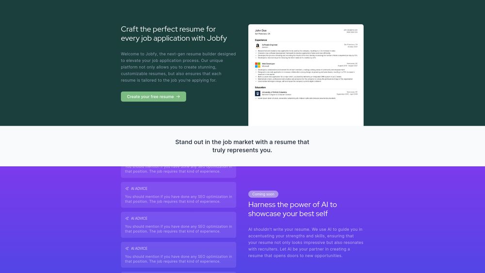 image for Jobfy - New gen resume builder