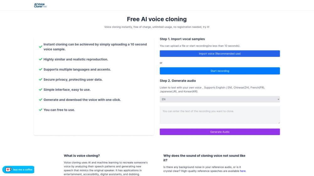 image for AI Clone Voice Free