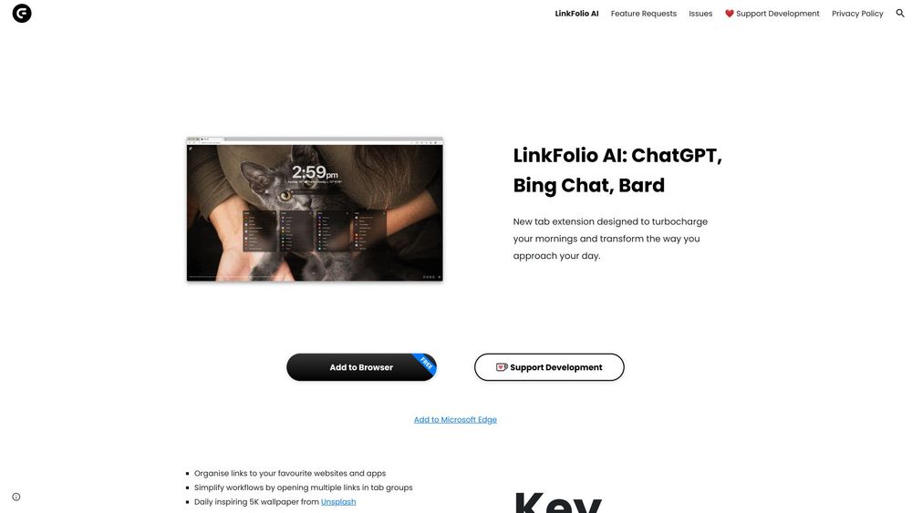 image for LinkFolio AI - Personalised New Tab