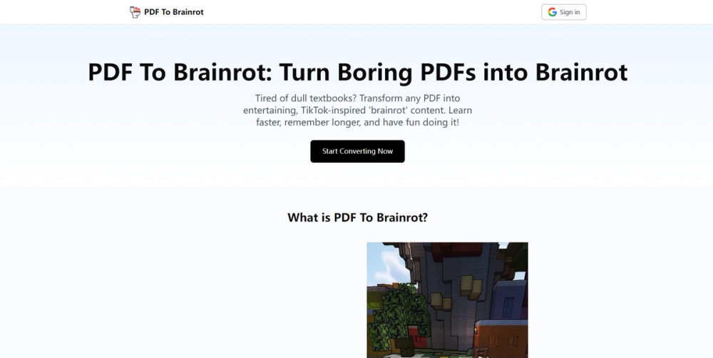 image for PDF To Brainrot AI