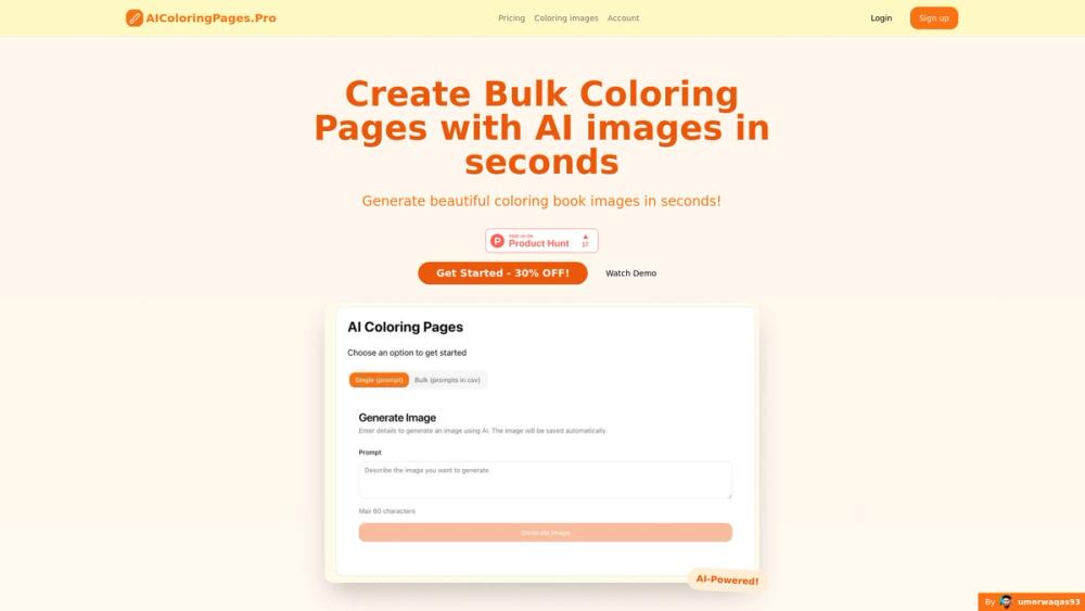 image for AIColoringPagesPro - Coloring Pages Bulk