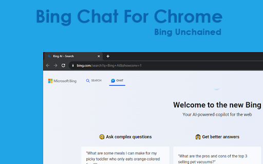 image for Bing Chat For Chrome Bing Unchained