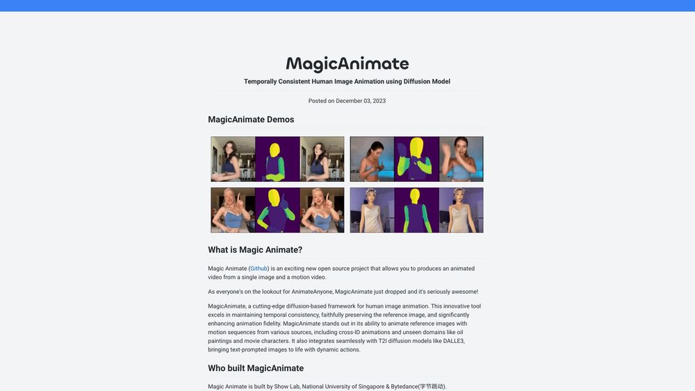 image for MagicAnimate Playground