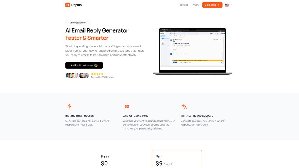 image for AI Email Reply Generator - Repliio