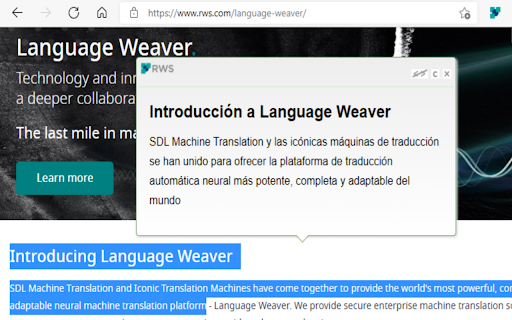 image for Language Weaver Instant Translation