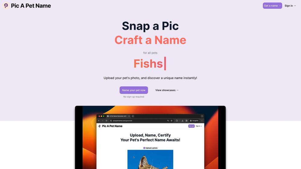 image for Pic A Pet Name