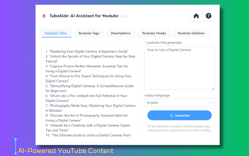 image for Free Ai Youtube Video Title Generator