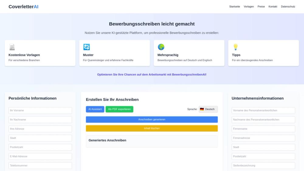 image for BewerbungsschreibenAI - AI Coverletter
