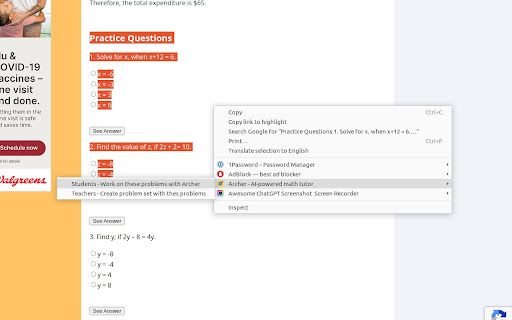image for Archer - AI-powered math tutor