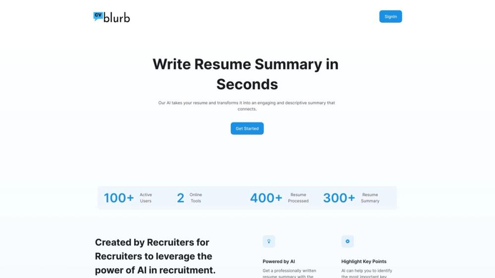 image for CV Blurb