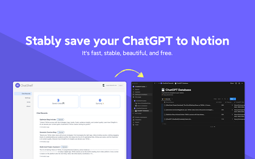 image for ChatShelf - Save ChatGPT to Notion