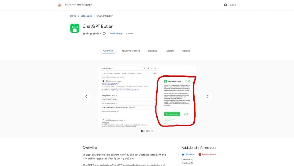 image for ChatGPT Butler Chrome Extension