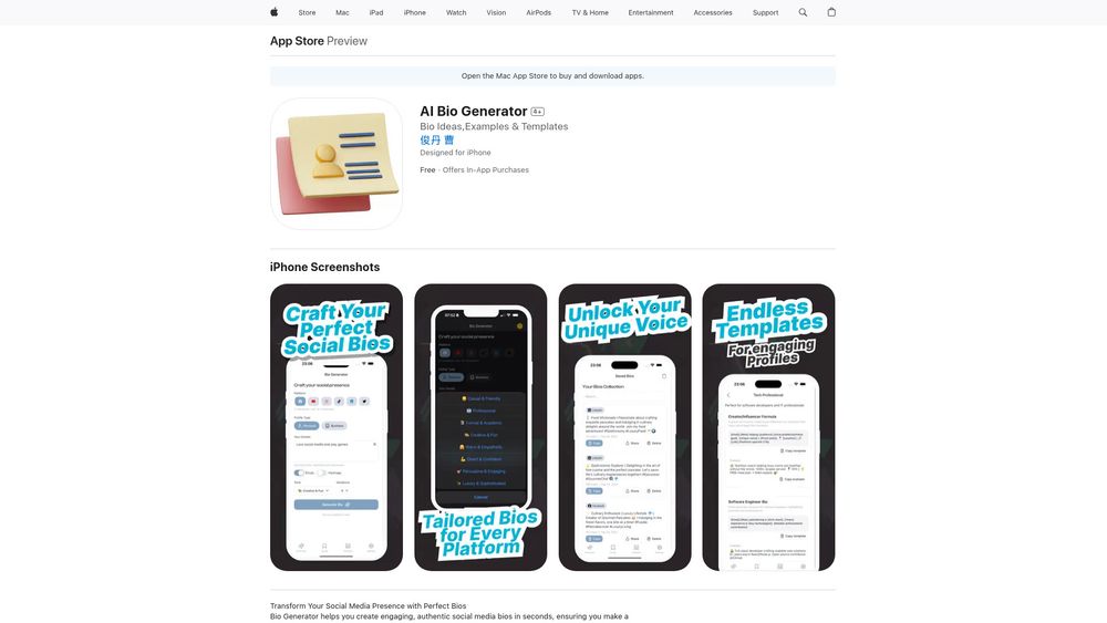 image for Insta, Tiktok AI Bio Generator