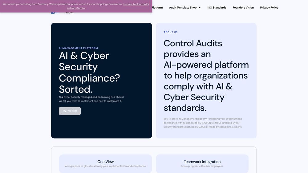 image for ControlAudits.com AI Compliance Platform