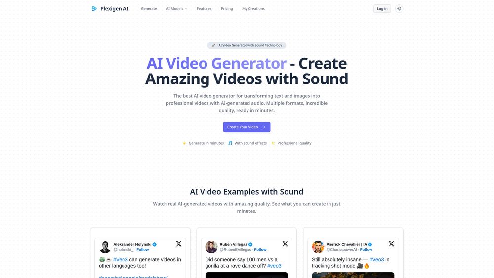 image for Plexigen AI - AI Video Generator with Sound & Effects