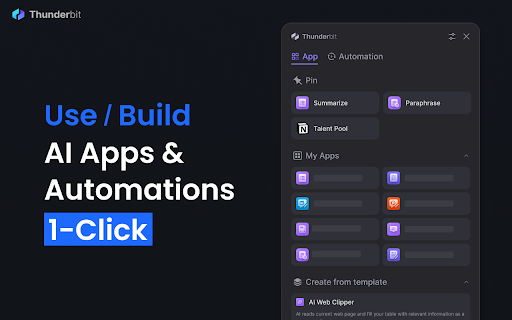 image for Thunderbit - Use & Build AI Apps