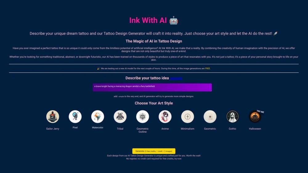 image for Ink With AI | Personal Tattoo Designer