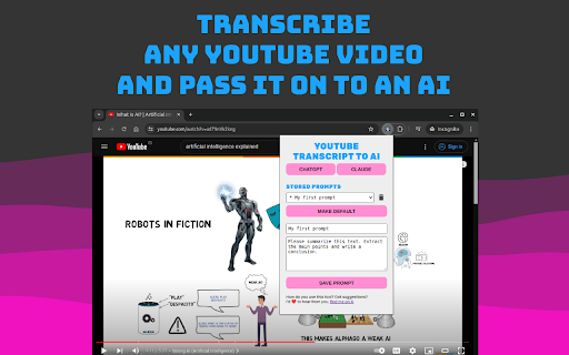 image for YouTube Transcript to AI