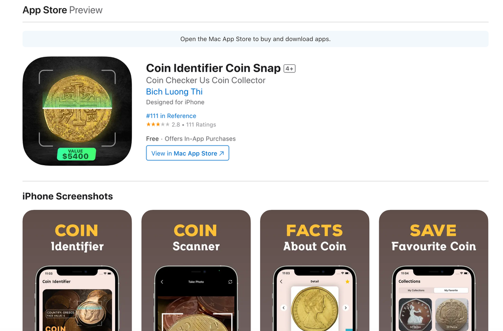 image for Coin Identifier Coin Snap
