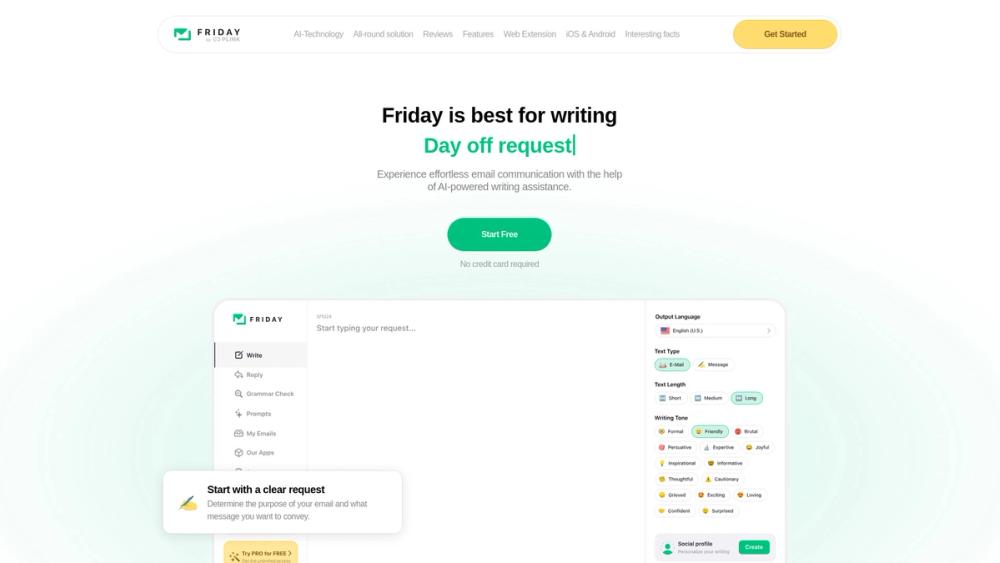 image for Friday: AI E-mail Writer