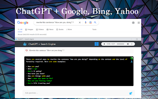 image for ChatGPT + Google, Bing, Yahoo