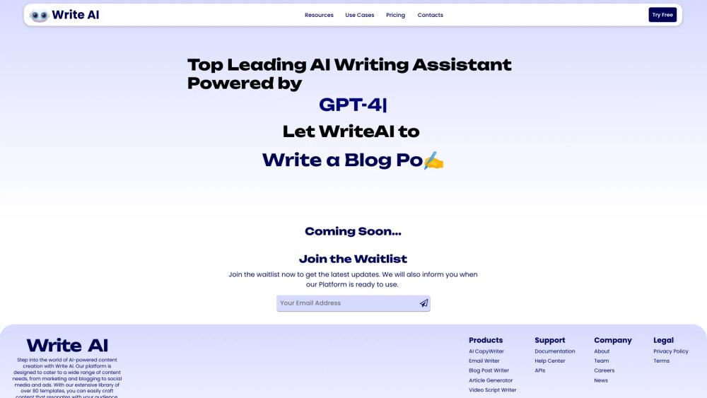 image for WriteAI.me - AI Copywriting Tool