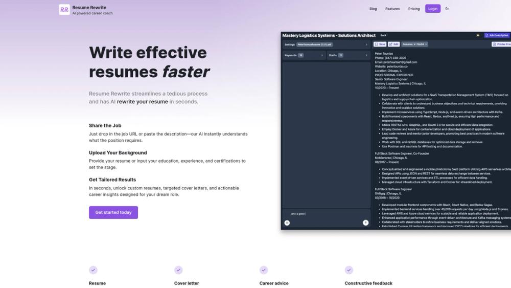 image for Resume Rewrite