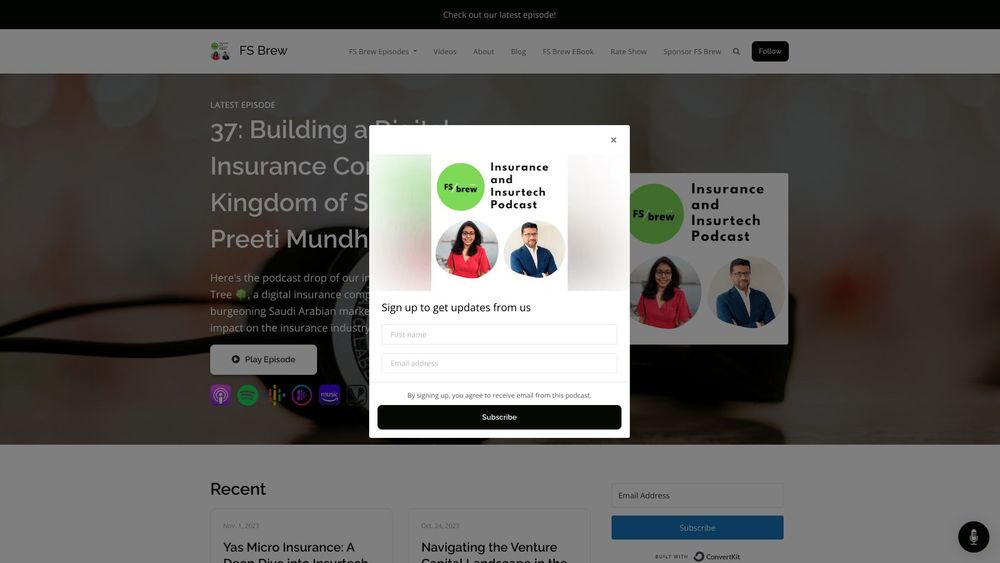 image for FS Brew: Insurtech & Insurance podcast