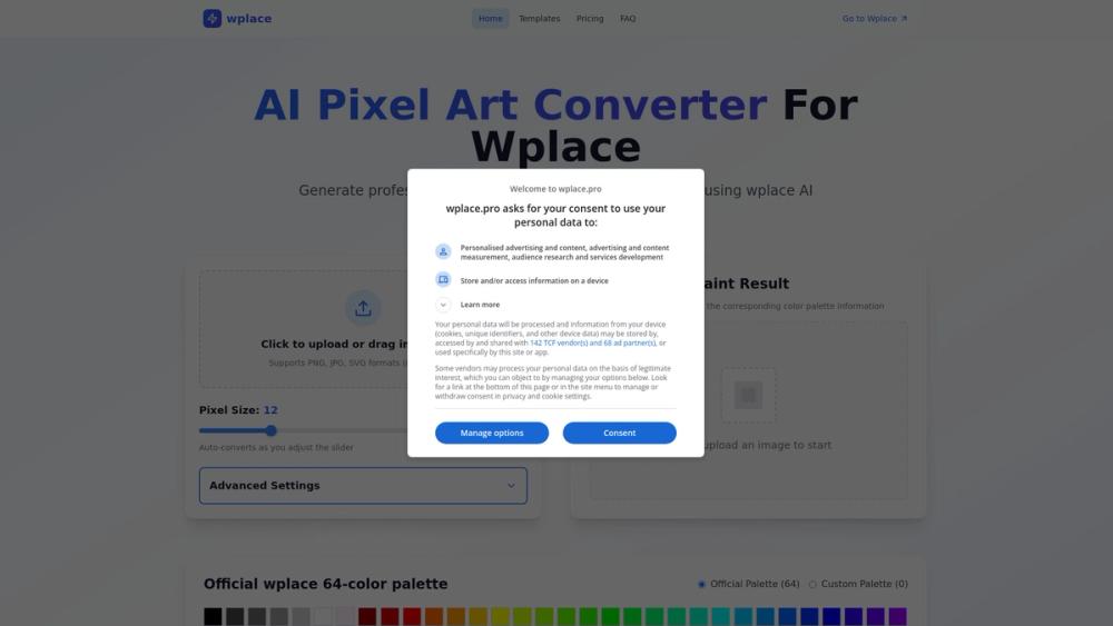 image for AI Pixel Art Converter For Wplace