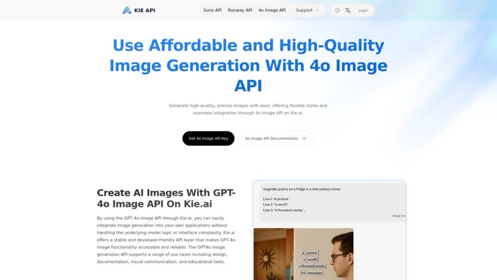 image for Kie.ai: Affordable and Reliable 4o Image API(The latest released)