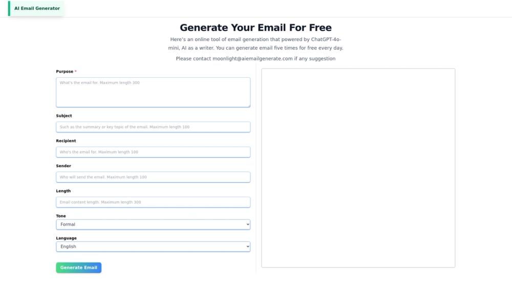 image for AI Email Generator