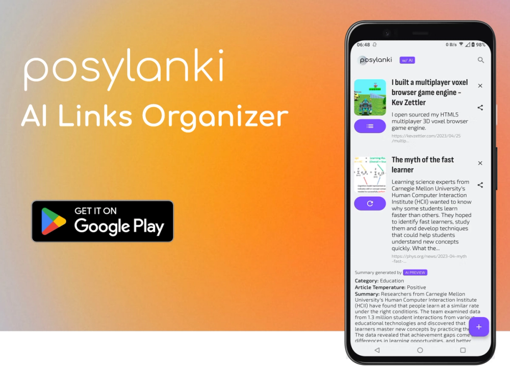 image for Posylanki: AI Links Organizer