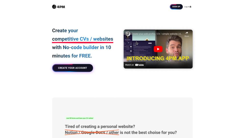 image for 4pm.app | Simple PRO website
