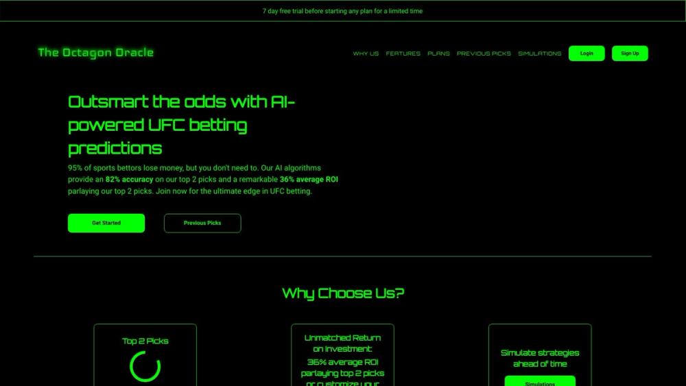 image for The Octagon Oracle: Next Generation UFC Fight Picks Powered By AI