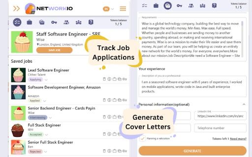 image for Networkio - Free Job Search & Network Tracker