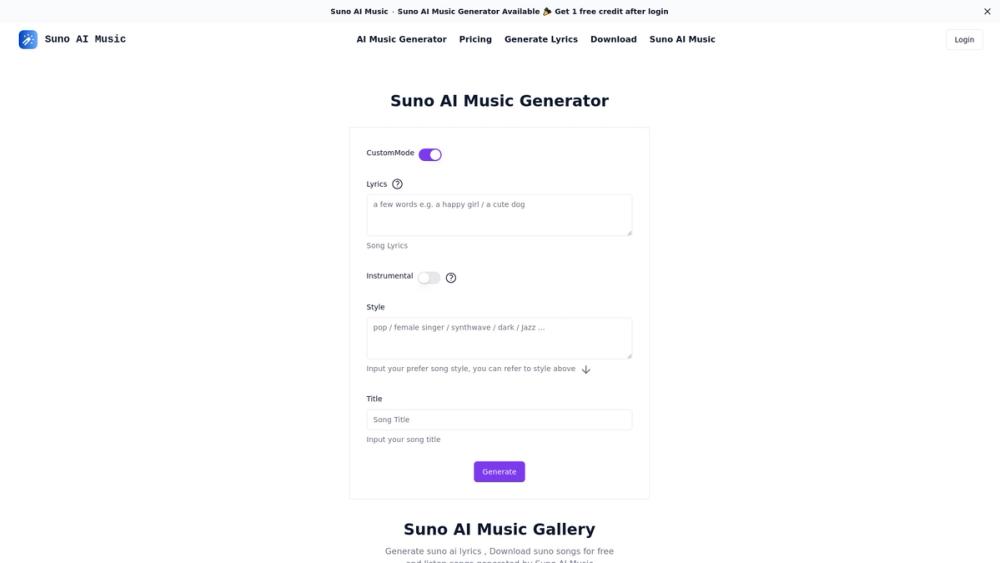 image for Suno AI Music