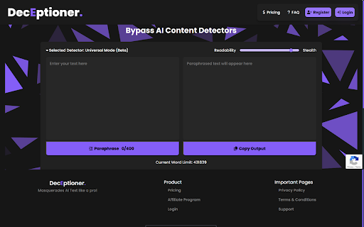 image for DecEptioner- Humanize AI Text Like A Pro!